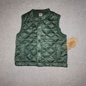 Baby Essentials Hunter Green Quilted Puffer Vest Infant 12M Snap Front Outerwear
